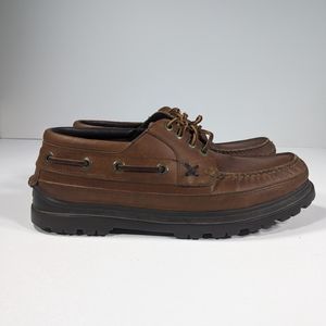 Polo Ralph Lauren Shoes Men's 11.5 D Brown Leather Loafer Low Boots Lace Up